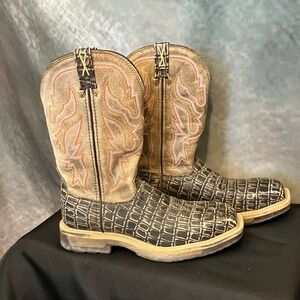 Twisted X Caiman Print Men's Western Work Boots All Leather Composite Toe Size 8